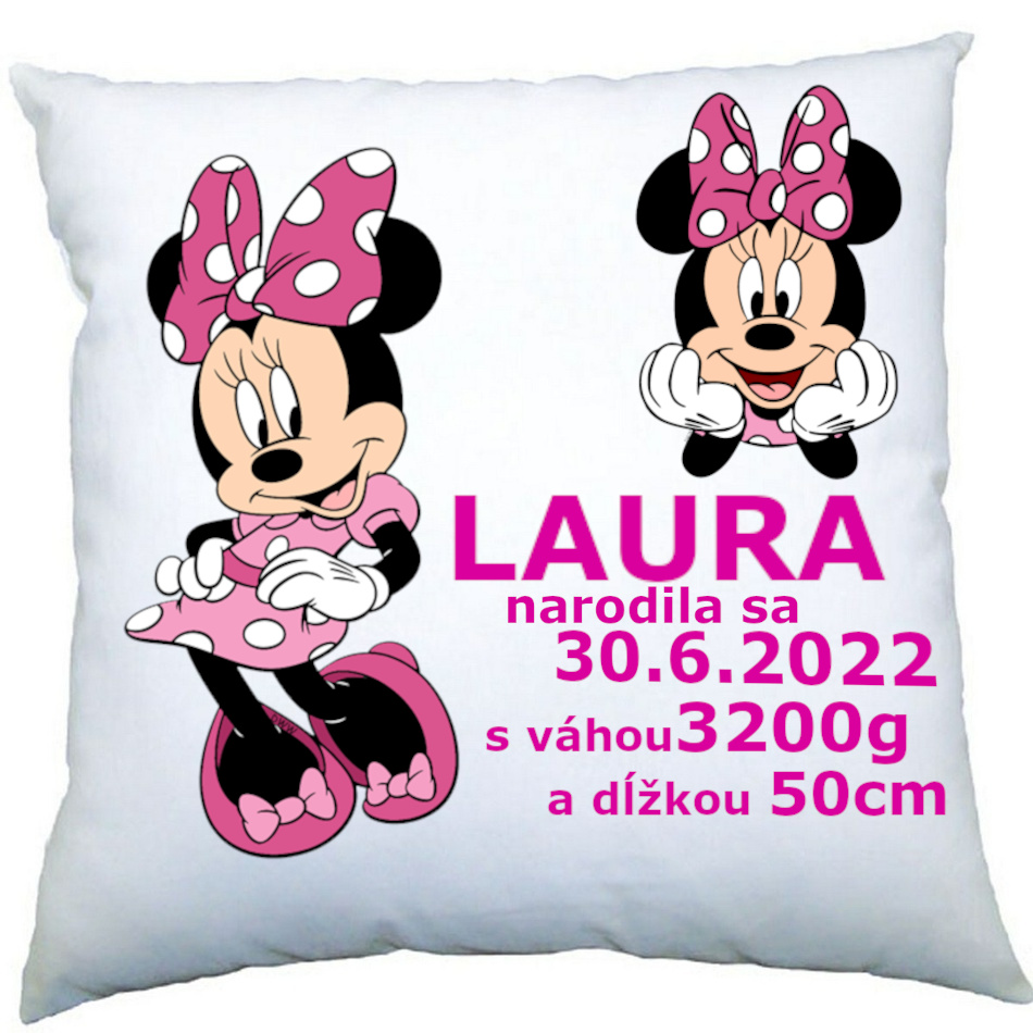 Vankúš Minnie s menom 1